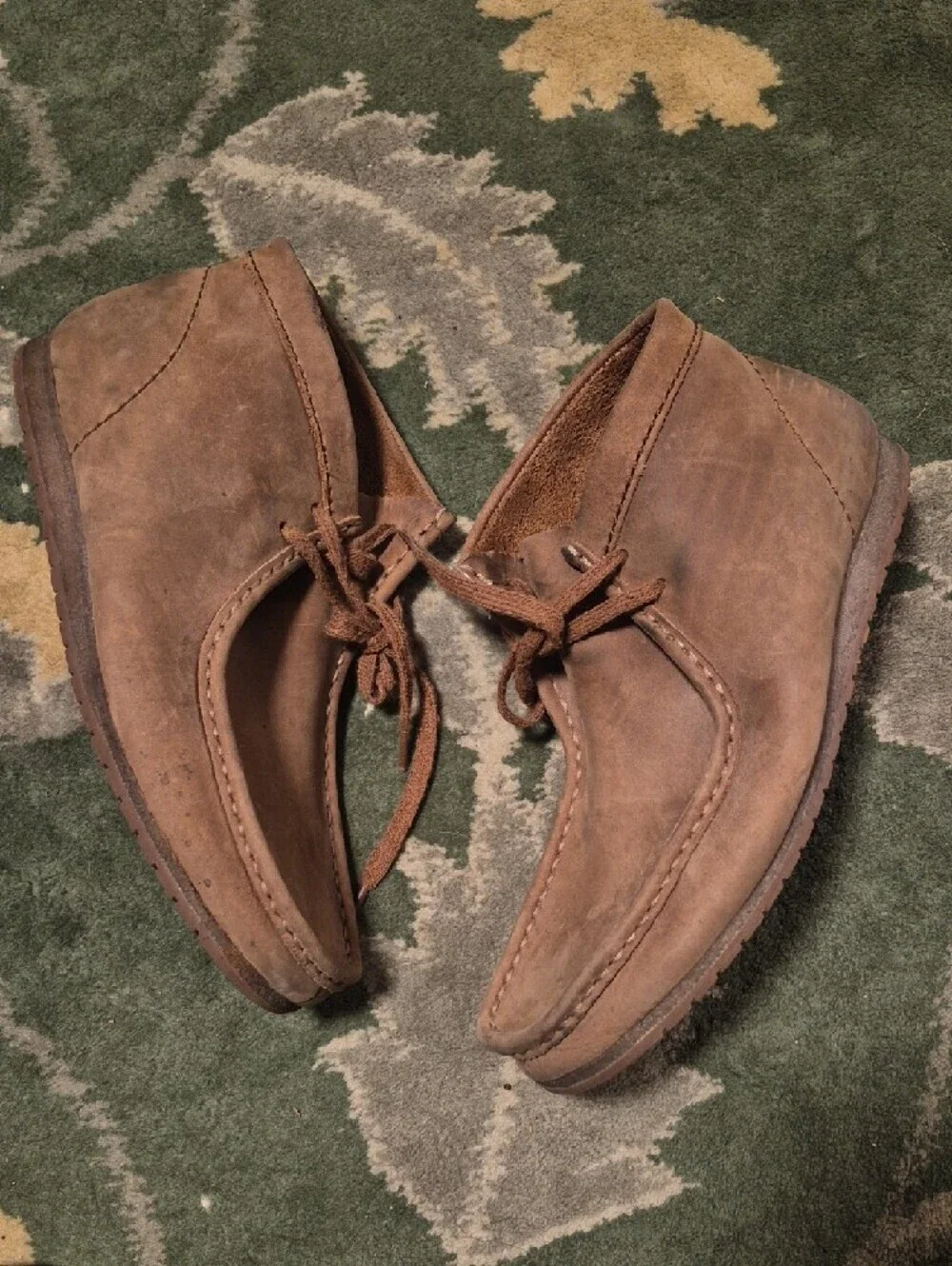 Clarks Men's Brown Suede Moccasin Lace-Up Shoes